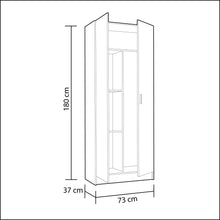 Carica l'immagine nel visualizzatore di Gallery, 13Casa Kawai A6 Armadio multiuso, 73x37x180 h cm, Melamina, Colore 1, Bianco - Ilgrandebazar