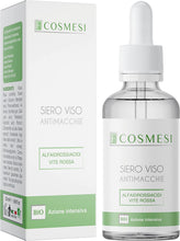 Carica l'immagine nel visualizzatore di Gallery, Siero Viso Antimacchie BIO CERTIFICATO da 50 ml ad Azione Intensiva. Agisce su tutti i tipi di macchie (sole, acne, età, squilibri ormonali) e ne previene la formazione 100% Made in Italy