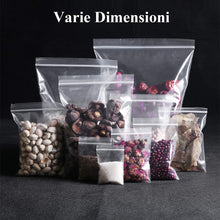Carica l&#39;immagine nel visualizzatore di Gallery, Gudotra 100pz-12x17cm Sacchetti Plastica Trasparenti Risigillabili con Zip Chiusura a Cerniera Riutilizzabile Spesso Bustine per Alimentari (12x17cm, 100 Pezzi)