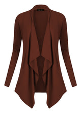 Carica l&#39;immagine nel visualizzatore di Gallery, Urban GoCo Donna Cardigan Drappeggiato Aperto Davanti a Maniche Lunghe e... - Ilgrandebazar