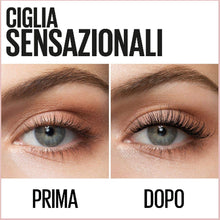 Carica l&#39;immagine nel visualizzatore di Gallery, Maybelline New York Mascara Ciglia Sensazionali, Volumizzante, Effetto Ventaglio sulle Ciglia, Intense Black, 9,5 ml