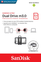Carica l&#39;immagine nel visualizzatore di Gallery, SanDisk Ultra Dual M3.0 USB Flash Drive 64GB, fino a 150 MB/s none