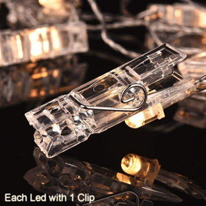 Cookey LED Foto Clip Stringa Illuminazione - 40 Clips 5M 3 AA Batterie - Ilgrandebazar