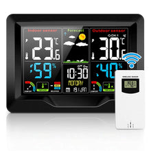 Carica l&#39;immagine nel visualizzatore di Gallery, zerotop Stazione Meteo Automatica Digitale Wireless Meteorologica con Ampio Schermo LCD Display Sveglia Tempo Data Temperatura umidità Previsioni di Tempo con Sensore Esterno Wireless