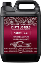 Carica l'immagine nel visualizzatore di Gallery, Dirtbusters Car Candy Snow Foam - Shampoo detergente schiumoso per auto con effetto lucidatura a cera, fragranza ciliegia, 5 litri, per pulizia e lavaggio professionale auto