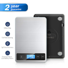 Carica l&#39;immagine nel visualizzatore di Gallery, Bilancia Cucina Digitale, Homever 15kg in Acciaio 9*6.3*0.87in, Argento - Ilgrandebazar