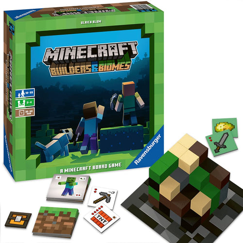 Ravensburger Minecraft Builders & Biomes Gioco da Tavolo, per 2-4 Giocatori, Età Consigliata 10+, Multicolore Single