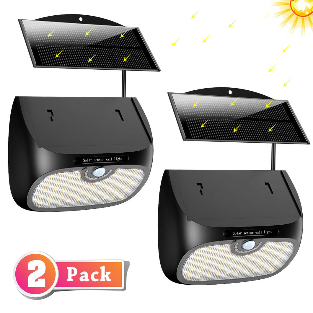 Cocoda Luce Solare Led Esterno, 48 LED Sensore Movimento [Pannello Nero - Ilgrandebazar