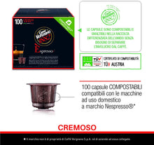 Carica l'immagine nel visualizzatore di Gallery, Caffè Vergnano 1882 Èspresso Cremoso, 100 Capsule, Compatibili Nespresso, Compostabili