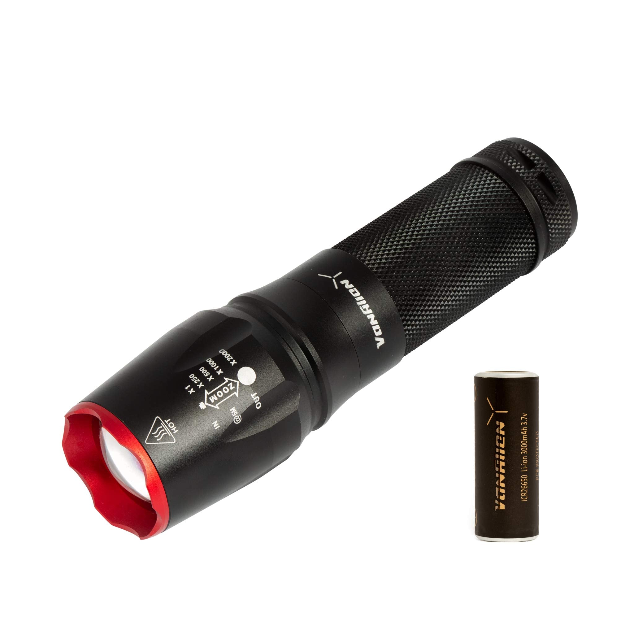 Torcia LED USB-C Karrong 20000 Lumen Ricaricabile - Tattica Militare Impermeabile Con Batteria 5000 MAh Per Campeggio Ed Emergenze - 4