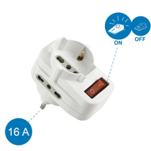 Carica l&#39;immagine nel visualizzatore di Gallery, Electraline 71033 Adattatore Multipresa Tripla con Interruttore, Spina Bianco - Ilgrandebazar