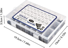 Carica l&#39;immagine nel visualizzatore di Gallery, CCKOLE Set Viti e Dadi, Set Dadi e Bulloni M2 M3 M4 M5 Acciaio Carbonio, Assortimento Rondelle Vite Testa Bottone Esagonale Nero con Scatola (1225Pz)