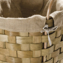 Carica l&#39;immagine nel visualizzatore di Gallery, VERDELOOK Cesta portalegna Rotonda Intrecciata in Materiale Naturale Marrone