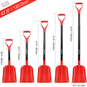 COFIT 120cm Pala da Neve, Extra Lunghezza Retrattile Rosso e Nero (66-120cm) - Ilgrandebazar