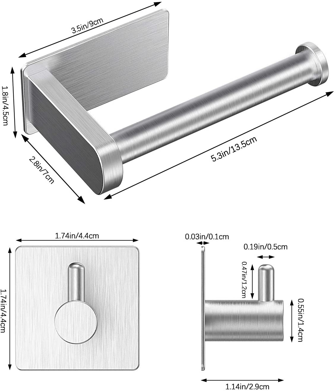 Porta Carta Igienica A Parete YHSGY In Acciaio Inossidabile – Design Moderno Per Bagno E Ufficio - 3