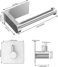 Carica l'immagine nel visualizzatore di Gallery, Yosemy Porta Carta Igienica Senza Foratura con 4 pcs Ganci Porta Rotoli Carta Igienica Adesivo per Bagno Toilette Porta Carta Igienica 3M Acciaio Inox SUS 304 Porta Rotolo Carta Igienica