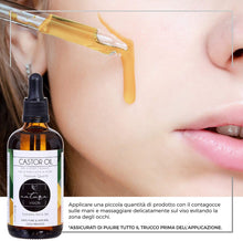 Carica l&#39;immagine nel visualizzatore di Gallery, Olio di Ricino 100ml, Bottiglia di vetro, 100% Puro Spremuto a Freddo, Stimola la Crescita dei Capelli, Ciglia e Sopracciglia, Rinforza le unghie. Un ottimo rimedio per la tua pelle. Set di Pennelli