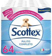 Carica l'immagine nel visualizzatore di Gallery, Scottex Pulito Completo Carta Igienica Salvaspazio, 1 confezione (4 x 16 rotoli)
