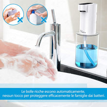Carica l&#39;immagine nel visualizzatore di Gallery, TESECU Distributore di Sapone Automatico, Dosatore Sapone Mano Automatico Touchless sensore a infrarossi Dispenser di Sapone per Bagno Cucina - Compatibile per Mano Sanitiser