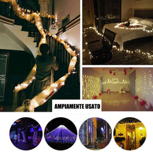 Carica l&#39;immagine nel visualizzatore di Gallery, JUMKEET Catena Luminosa, 10m 100LED Luci Brillanti Filo di Rame - Impermeabile Presa Ideale per Compleanno Decorazioni Natalizie Feste di Natale Ecc Luce Bianca Calda [2 Pacchi]