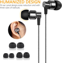 Carica l&#39;immagine nel visualizzatore di Gallery, Gritin Auricolari, Cuffie Auricolare in-Ear con Microfono, Isolamento del Rumore, Alta Definizione, Bassi Potenti, Suono Puro - Grigio