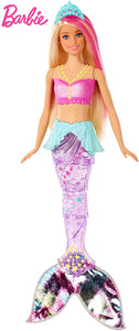 Barbie Dreamtopia Bambola Sirena, Bionda con Coda che Si Muove e Luci, Giocattolo per Bambini 3 + Anni, Multicolore, GFL82 Capelli Biondi Single