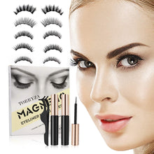 Carica l'immagine nel visualizzatore di Gallery, TORRYZA Reusable Glue-free Magnetic Eyelashes and Magnetic Eyeliner Kit, Upgraded 3D Magnetic Eyelashes Kit Set With Tweezers and Applicator - 5 Pairs