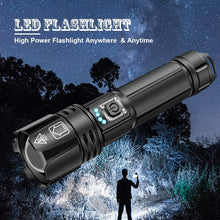 Carica l'immagine nel visualizzatore di Gallery, Kit torcia tattica ricaricabile,LED super luminoso da 2000 lumen 5 modalità Zoomable, Impermeabile Potente per caccia di emergenza Escursionismo in campeggio(18650 Batteria e caricabatterie inclusi)