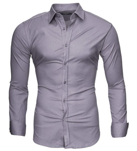 Kayhan Uni Camicia Slim Fit, Lightgrey (L) - Ilgrandebazar