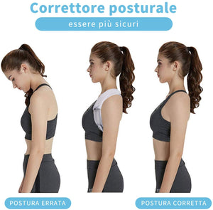 Correttore di Postura ANOOPSYCHE Supporto Postura Schiena Traspirante Regolabile, Fascia Posturale Spalle e Schiena per Donna e Uomo e Adolescenti, Posturale Correzione per Alleviare il Dolore