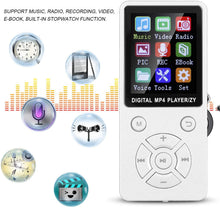 Carica l'immagine nel visualizzatore di Gallery, Agatige Lettore MP3/lettore MP4, Musica T1 Lettore MP3 MP4 Supporto Bluetooth Memoria 32G Pulsanti Tattici a Otto diagrammi(Bianca)