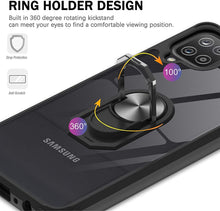 Carica l'immagine nel visualizzatore di Gallery, LeYi per Cover Samsung Galaxy A12/M12 5G con Vetro Temperato [2 Pack],Trasparente Custodia Rigida Silicone con Anello Rinforzata Antiurto Bumper per Custodie Samsung Galaxy A12 5G Nero