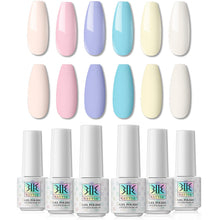 Carica l&#39;immagine nel visualizzatore di Gallery, RSTYLE Smalto Semipermanente Pastello, 6pz Smalti Semipermanenti per Unghie Professionali Kit Colori Gel Soak Off UV LED Lampada Starter Set Macaro 5ML AA-Macaro
