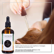 Carica l&#39;immagine nel visualizzatore di Gallery, Olio di Ricino 100ml, Bottiglia di vetro, 100% Puro Spremuto a Freddo, Stimola la Crescita dei Capelli, Ciglia e Sopracciglia, Rinforza le unghie. Un ottimo rimedio per la tua pelle. Set di Pennelli
