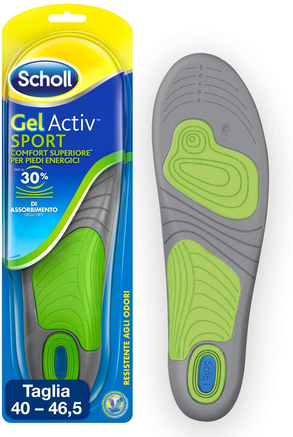 Scholl Solette Scarpe Sportive Gel Activ Sport per Uomo, 40-46.5 EU, 1 Paio