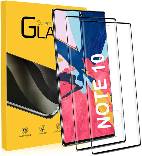 UTEAMY Pellicola Protettiva per Galaxy Note 10 Vetro temperato, 2 Pezzi, Copertura 3D, durezza 9H, Samsung Note 10 Pellicola Protettiva, Senza Bolle, AntiGraffio, Ultra Trasparente