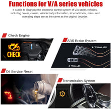 Carica l&#39;immagine nel visualizzatore di Gallery, ANCEL VD500 Scanner Diagnostico di Sistema Completo per Volkswagen VW Audi Skoda Seat Motore OBD2 EPB ABS SRS Reset Olio Scarico e Pastiglie Freno