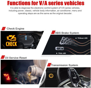 ANCEL VD500 Scanner Diagnostico di Sistema Completo per Volkswagen VW Audi Skoda Seat Motore OBD2 EPB ABS SRS Reset Olio Scarico e Pastiglie Freno