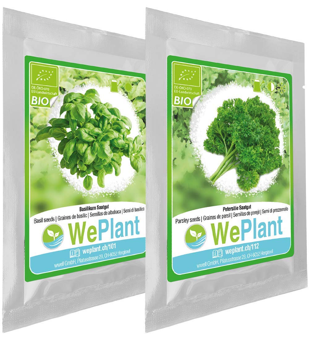 BIO Basilico & Prezzemolo - Set di semi piante erbe - interno/esterno - Ilgrandebazar