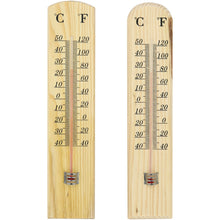 Carica l&#39;immagine nel visualizzatore di Gallery, com-four® 2 termometri per Legno Interni ed Esterni 02 Pezzi - 26x5.5x1cm - Ilgrandebazar