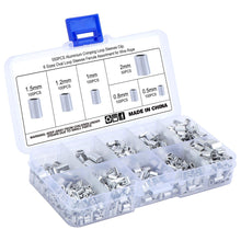 Carica l&#39;immagine nel visualizzatore di Gallery, HSEAMALL - Set di 550 manicotti per corda metallica, 6 misure M0.5-M2, in...