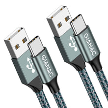 Carica l'immagine nel visualizzatore di Gallery, GIANAC Cavo USB C, [2Pezzi, 2m 2m] Nylon Intrecciato 3A Rapida Ricarica Cavo USB Tipo C per Samsung S8 S9 S10 A30 A40 A50 A70 A20e,Huawei P9 P20 P10 P30,Xiaomi,Sony,Gopro,OnePlus 2M+2M