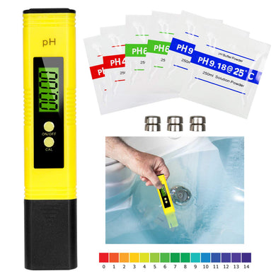 Mture PH Tester Misuratore Digitale, Alta Precisione con LCD Giallo - Ilgrandebazar