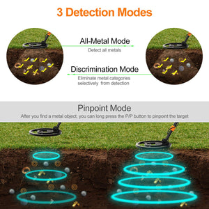 FLOUREON Metal Detector Professionale Funzione Pinpointer 3 Mode 3028 black - Ilgrandebazar