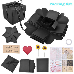 Explosion Box DIY Photo Album Creativo Scrapbook per 12*12*12cm, Nero - Ilgrandebazar