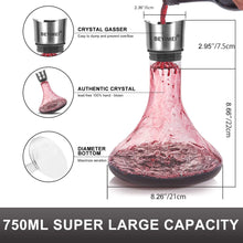 Carica l&#39;immagine nel visualizzatore di Gallery, BEYIMEI Decanter per Vino - Caraffa di Cristallo 100% Senza Piombo - Decantatore Aeratore per Rosso - Accessori Regali per la Degustazione del Vino, Compleanno, Matriminio (1700 ml)
