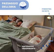 Carica l'immagine nel visualizzatore di Gallery, Chicco Next2Me Collection 2021 Culla Neonato Fianco Letto per Cosleeping con Materasso, Spondina Abbattibile, 6 Altezze, 2 Ruote e Borsa da Viaggio, 0-6 Mesi, 9 Kg, Beige Beige/Bianco New Collection