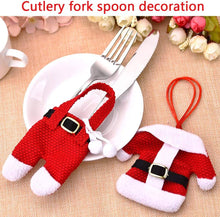 Carica l'immagine nel visualizzatore di Gallery, BESTZY 6pcs Portaposate Natalizie Babbo Natale Tasche Posate per Forchetta Cucchiaio Decorazione della Tavolo di Natale