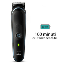 Carica l&#39;immagine nel visualizzatore di Gallery, Braun Regolabarba Tagliacapelli Uomo, Rasoio Elettrico Barba e Capelli, 10-In-1 Styling Kit Per Barba, Capelli, Corpo, Naso e Orecchie, 100 Minuti Di Utilizzo Senza Fili, Idea Regalo, MGK5445