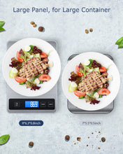 Carica l&#39;immagine nel visualizzatore di Gallery, Drcowu Bilancia Cucina Digitale, 15kg Bilancia da Cucina Professionale con Funzione Tare, Grande Display LCD, Alta Precisione 1g/0,1oz Pesa Alimenti, Facile da Leggere e da Usare, Argento